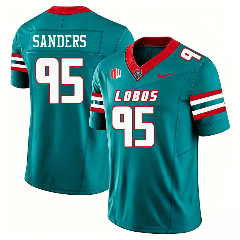 New Mexico Lobos #95 Jason Sanders College Football Jerseys,Uniforms-Turquoise